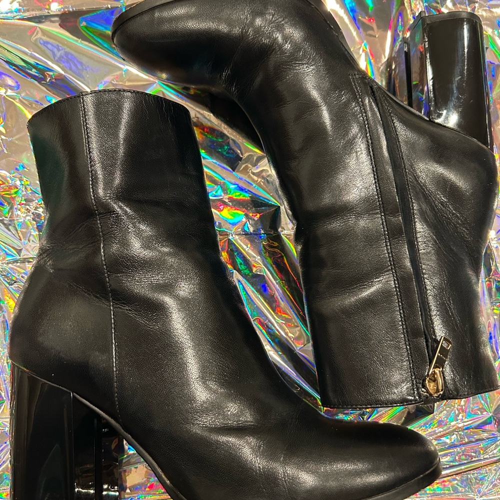 Brielle Leather Coach Bootie Black 7.5B